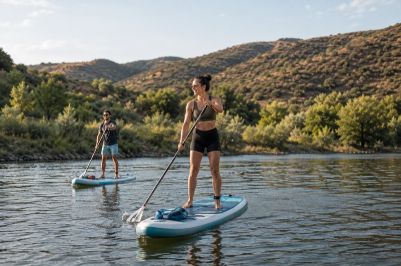 Stand up paddle on the river Douro